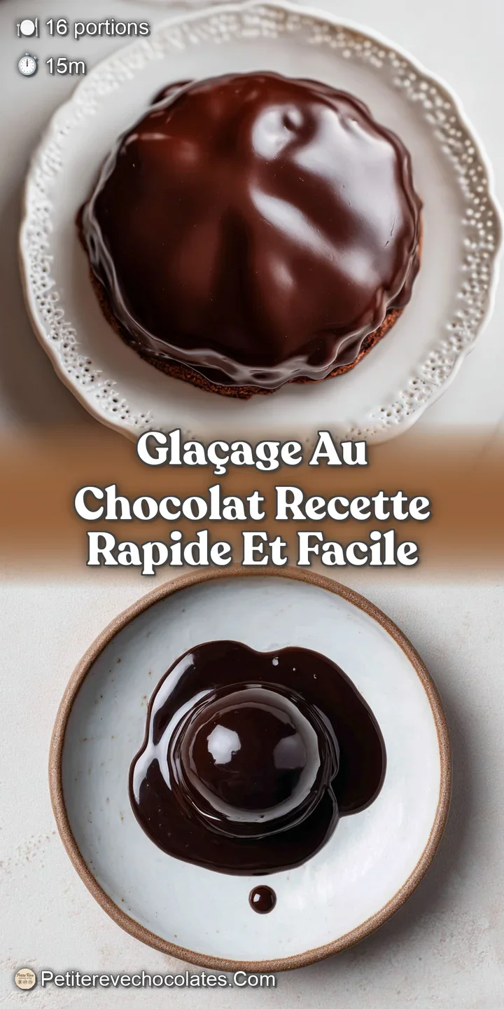 Intense close-up of glistening chocolate glaze, revealing a luxurious, smooth texture with tempting dark and light chocola...