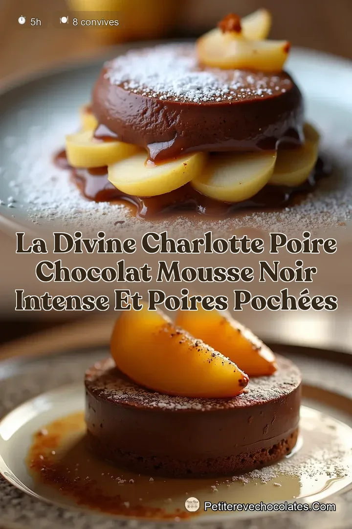 La Divine Charlotte Poire Chocolat Mousse Noir Intense et Poires Pochées