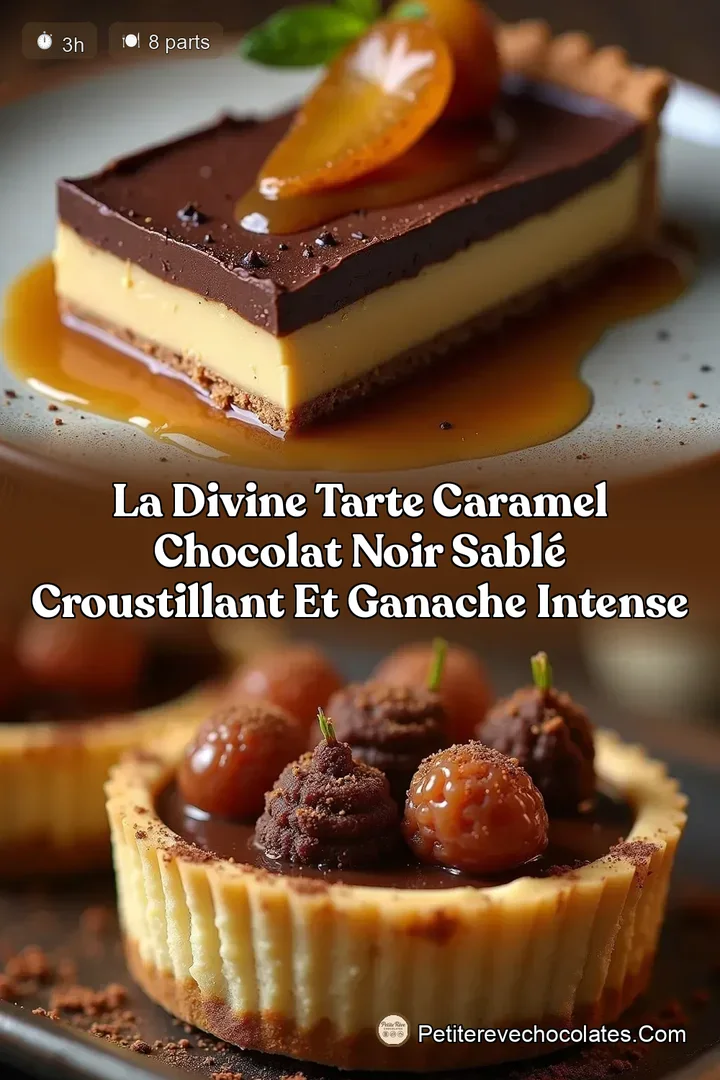 La Divine Tarte Caramel Chocolat Noir Sablé Croustillant et Ganache Intense