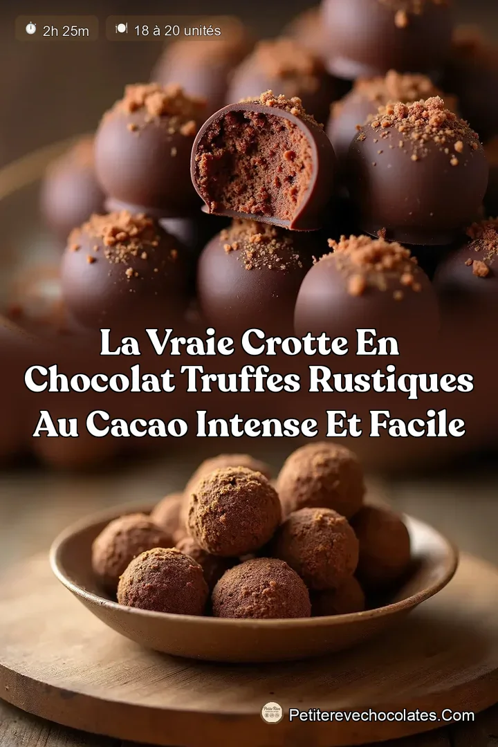 La Vraie Crotte en Chocolat Truffes Rustiques au Cacao Intense et Facile