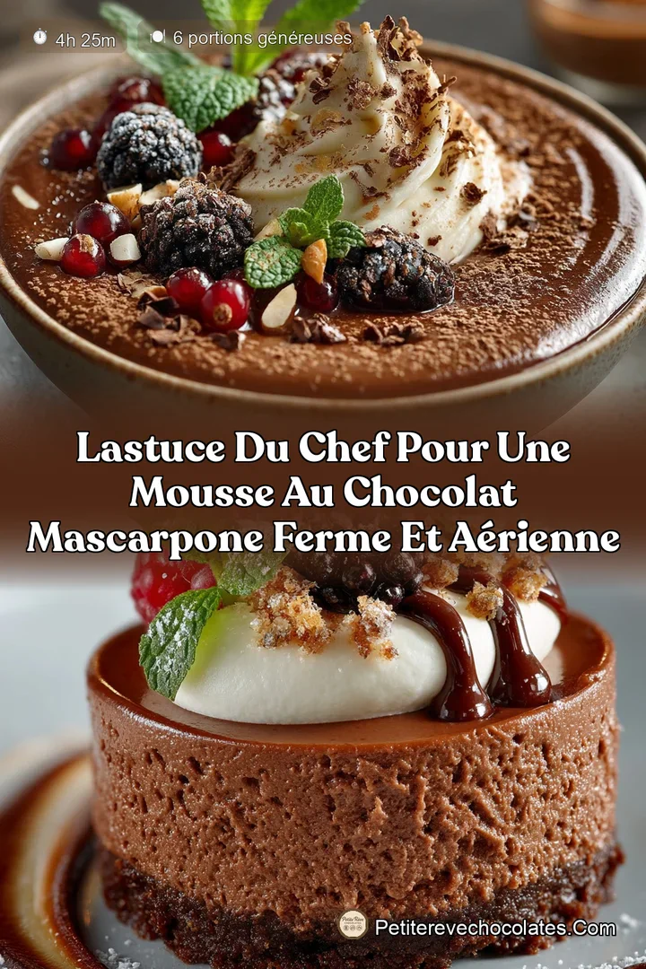 Lastuce du Chef pour une Mousse au Chocolat Mascarpone ferme et aérienne