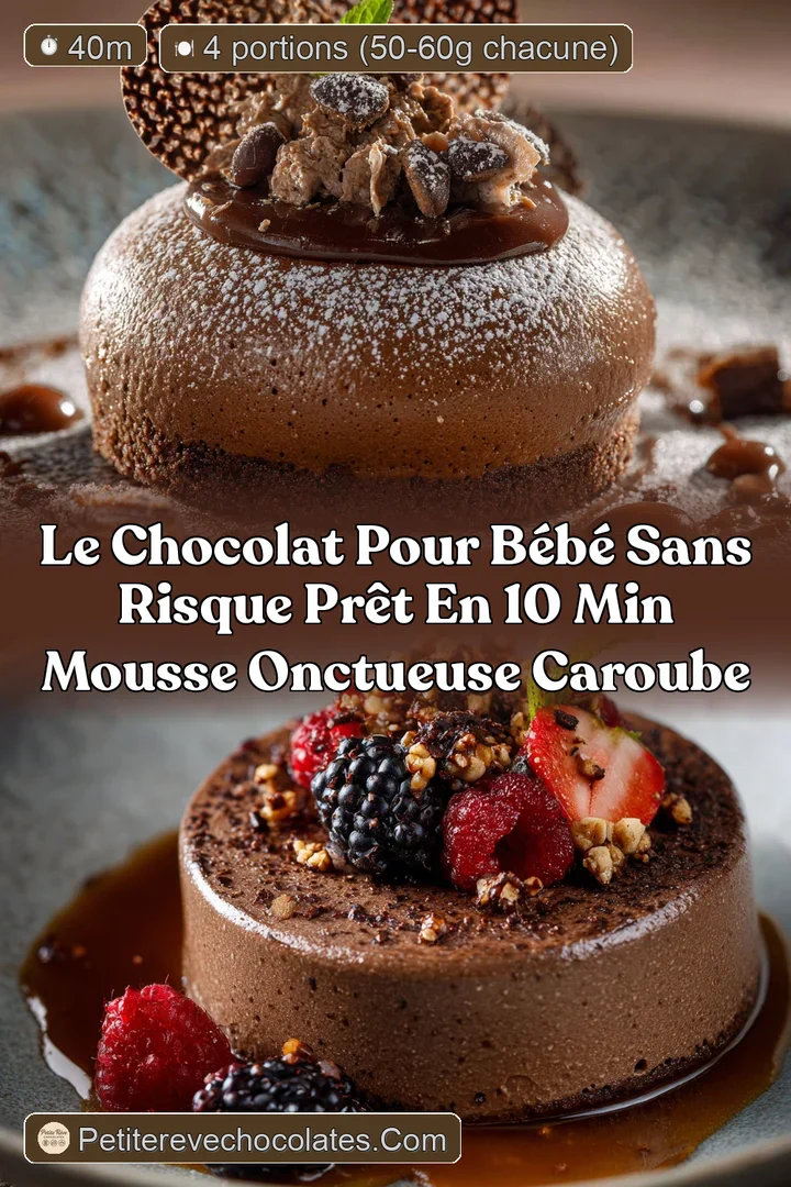 Le chocolat pour b&eacute;b&eacute; sans risque pr&ecirc;t en 10 min mousse onctueuse caroube