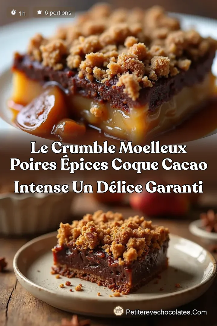 Le Crumble Moelleux Poires Épices Coque Cacao Intense Un Délice Garanti : ÉPINGLER POUR PLUS TARD Le Crumble Moelleux Poires Épices Coque Cacao Intense Un Délice Garanti