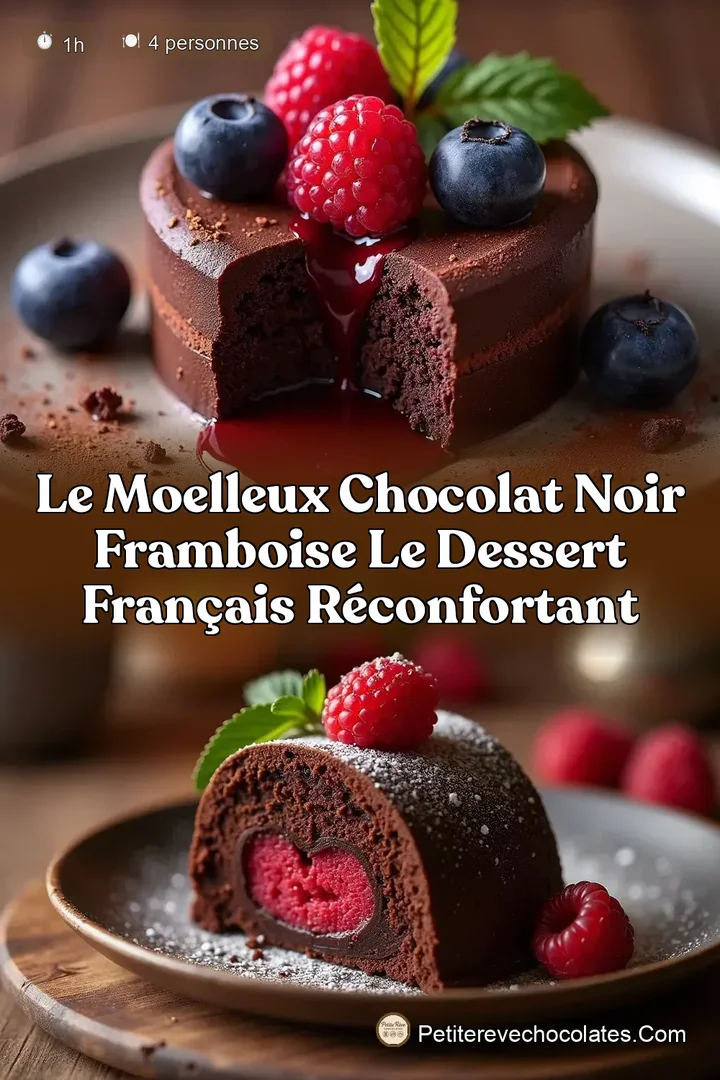 Le Moelleux Chocolat Noir Framboise Le Dessert Français Réconfortant