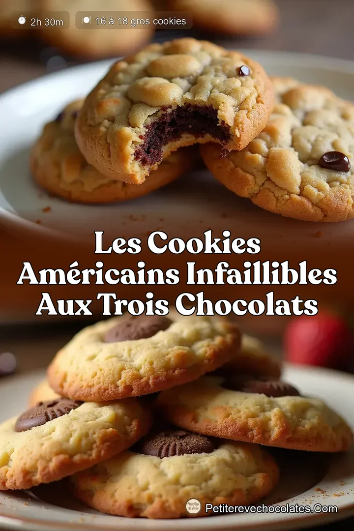 Les Cookies Américains Infaillibles aux Trois Chocolats