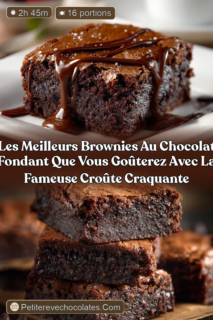 Les meilleurs Brownies au Chocolat Fondant que vous go&ucirc;terez avec la fameuse cro&ucirc;te craquante