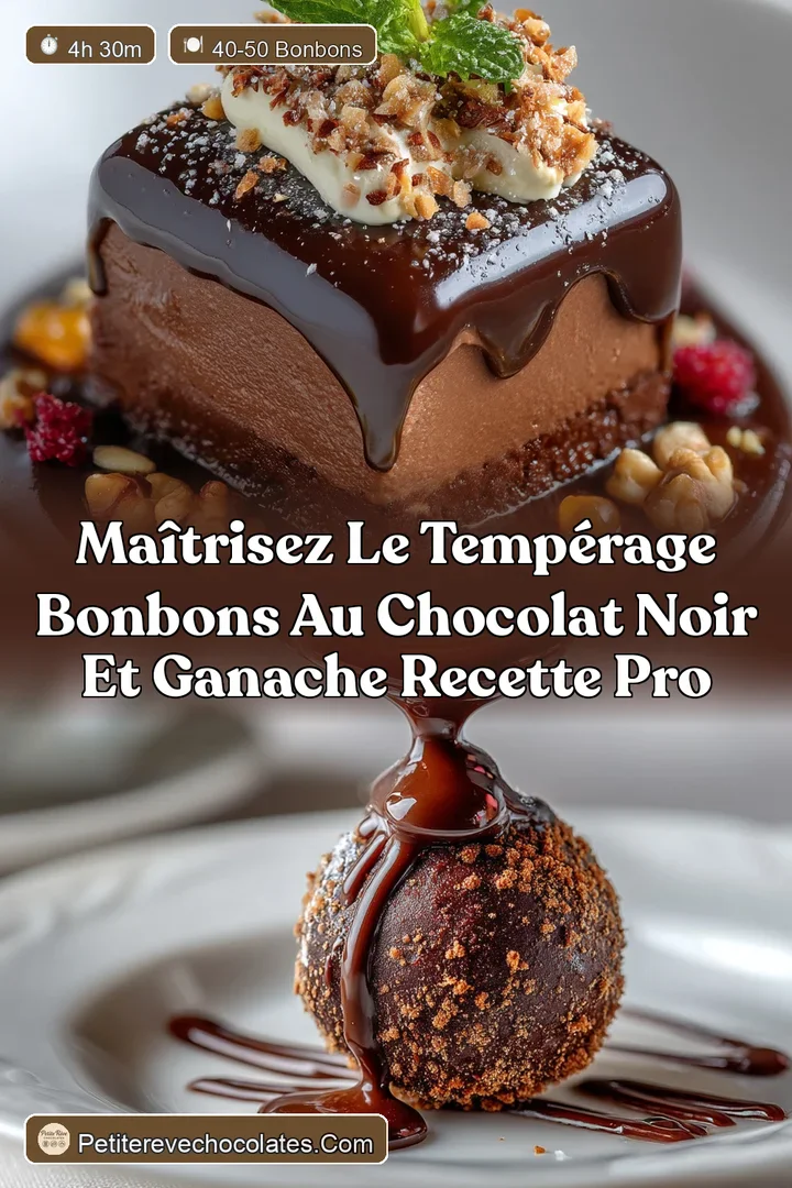 Ma&icirc;trisez le temp&eacute;rage Bonbons au Chocolat Noir et Ganache Recette Pro