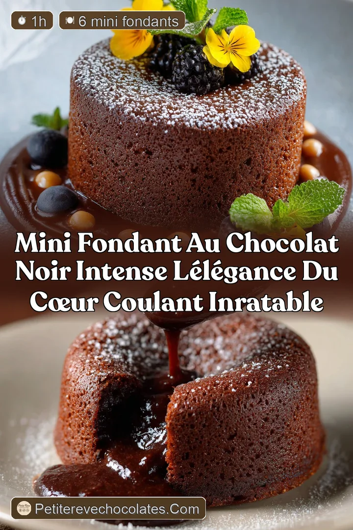 Mini fondant au chocolat noir intense l&eacute;l&eacute;gance du c&oelig;ur coulant inratable