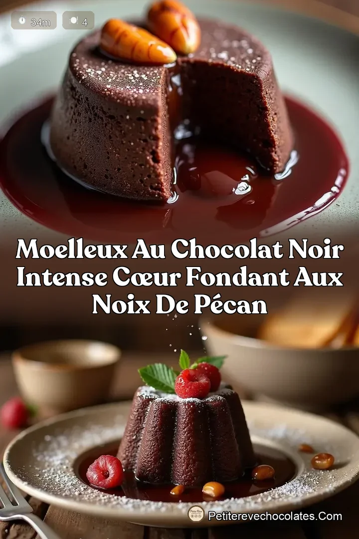 Moelleux au Chocolat Noir Intense Cœur Fondant aux Noix de Pécan