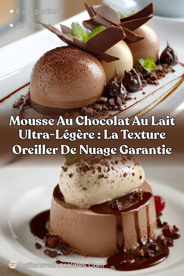 Mousse au chocolat au lait ultra-l&eacute;g&egrave;re : la texture Oreiller de Nuage garantie
