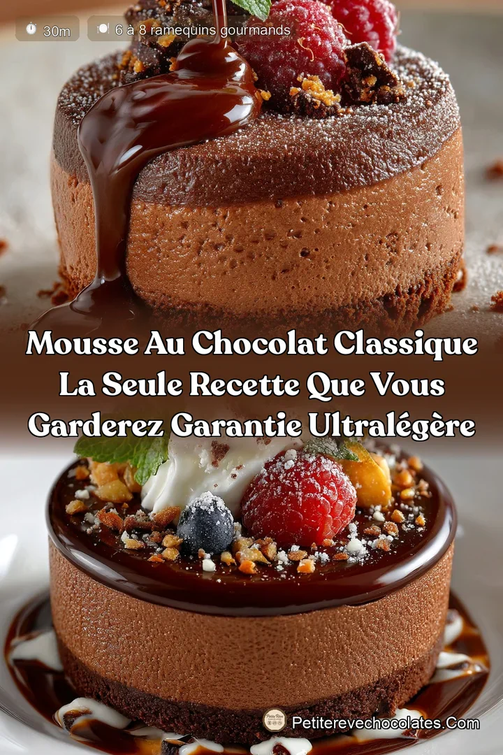 Mousse au Chocolat Classique La seule recette que vous garderez garantie ultralégère