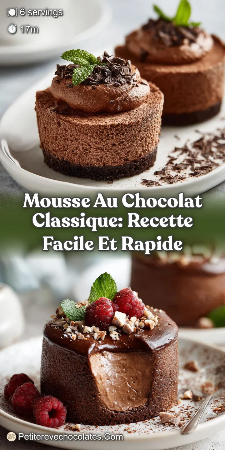 Close-up of rich, dark chocolate mousse showing its creamy texture and glossy surface. Decadent dessert with intense choco...