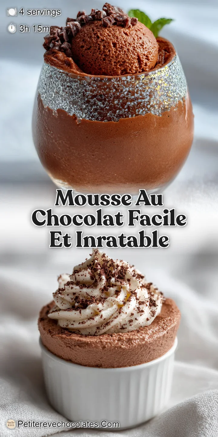 Close-up reveals the airy texture of luscious chocolate mousse, gleaming with a deep, inviting sheen.
