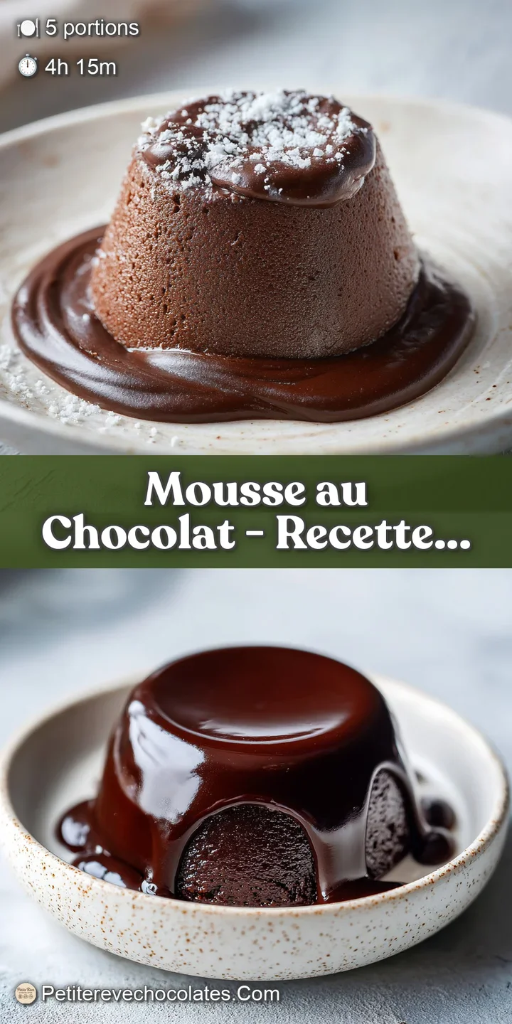 Close-up of intensely dark, glossy chocolate mousse. Soft peaks and rich, velvety texture. An irresistible, decadent indul...