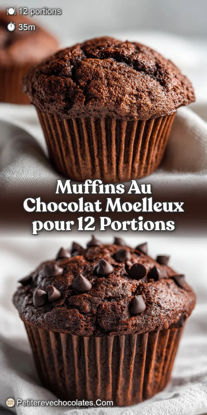 Close-up of a soft, chocolatey muffin with a slightly cracked top, revealing melted dark chocolate inside, delicious and t...