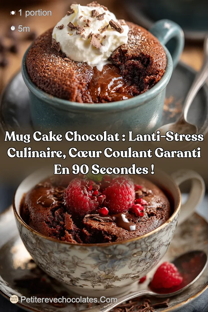 Mug cake chocolat : Lanti-stress culinaire c&oelig;ur coulant garanti en 90 secondes !