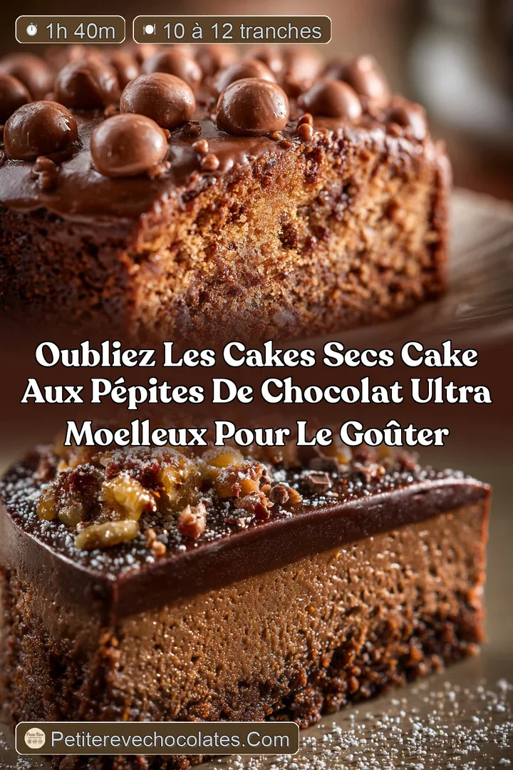 Oubliez les Cakes Secs Cake aux P&eacute;pites de Chocolat Ultra Moelleux pour le Go&ucirc;ter