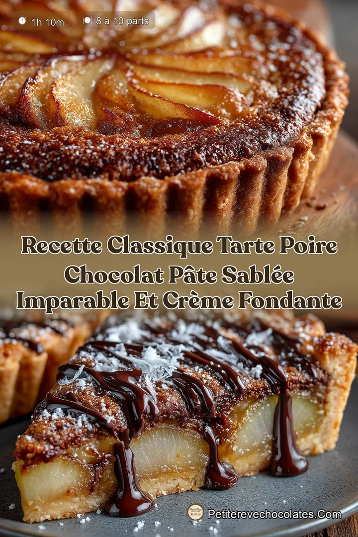 Recette Classique Tarte Poire Chocolat P&acirc;te Sabl&eacute;e Imparable et Cr&egrave;me Fondante