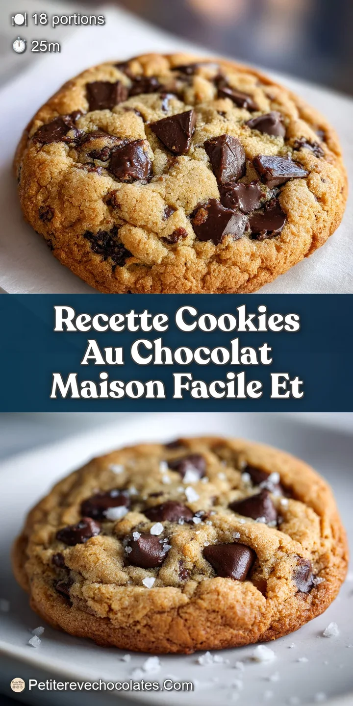Close-up of a dark chocolate cookie showing molten chocolate chips and a slightly cracked surface, warm and inviting, deca...