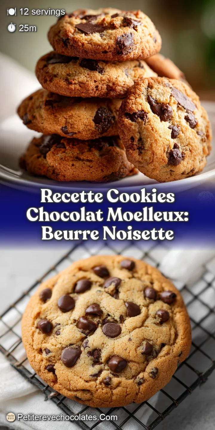 Close-up of a freshly baked chocolate chip cookie, still warm, showing gooey, melted chocolate and slightly crisp edges. D...