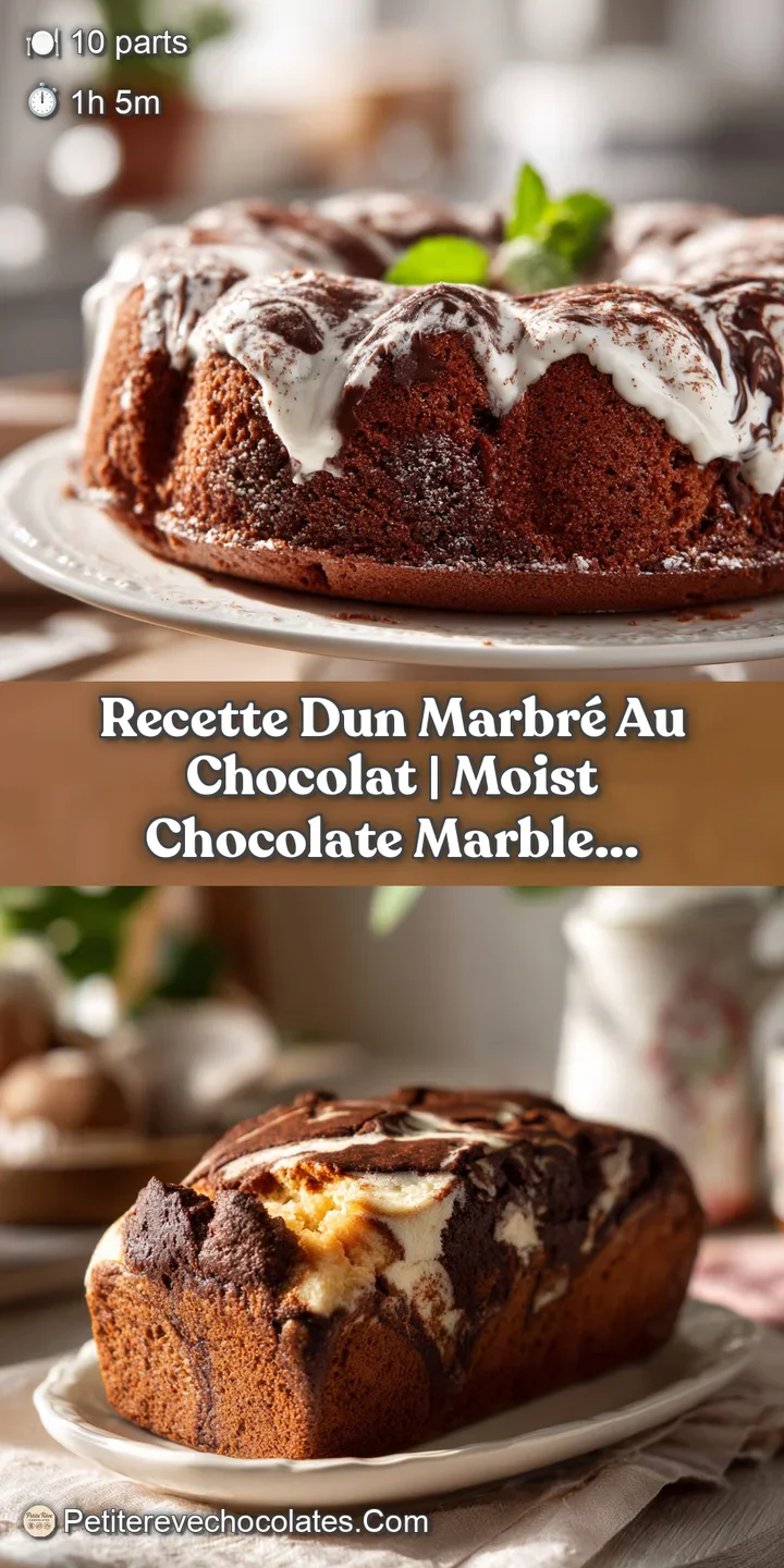 Close-up of a moist, tender slice of chocolate and vanilla marble cake, showcasing its delicate swirls.