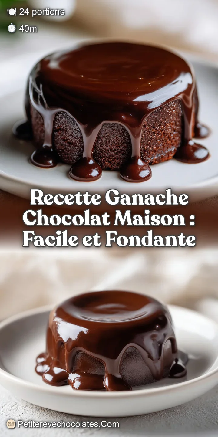 Close-up of a luscious chocolate ganache, its surface smooth and glossy. Dark, rich color hints at a deep, intense flavor;...