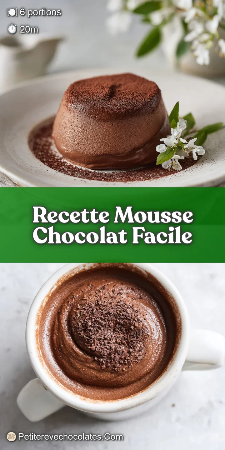 Close-up of glossy, dark chocolate mousse showing light and airy texture. Decadent, rich, and ready to eat in a glass bowl.