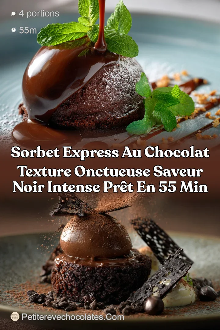 Sorbet express au chocolat texture onctueuse saveur noir intense pr&ecirc;t en 55 min