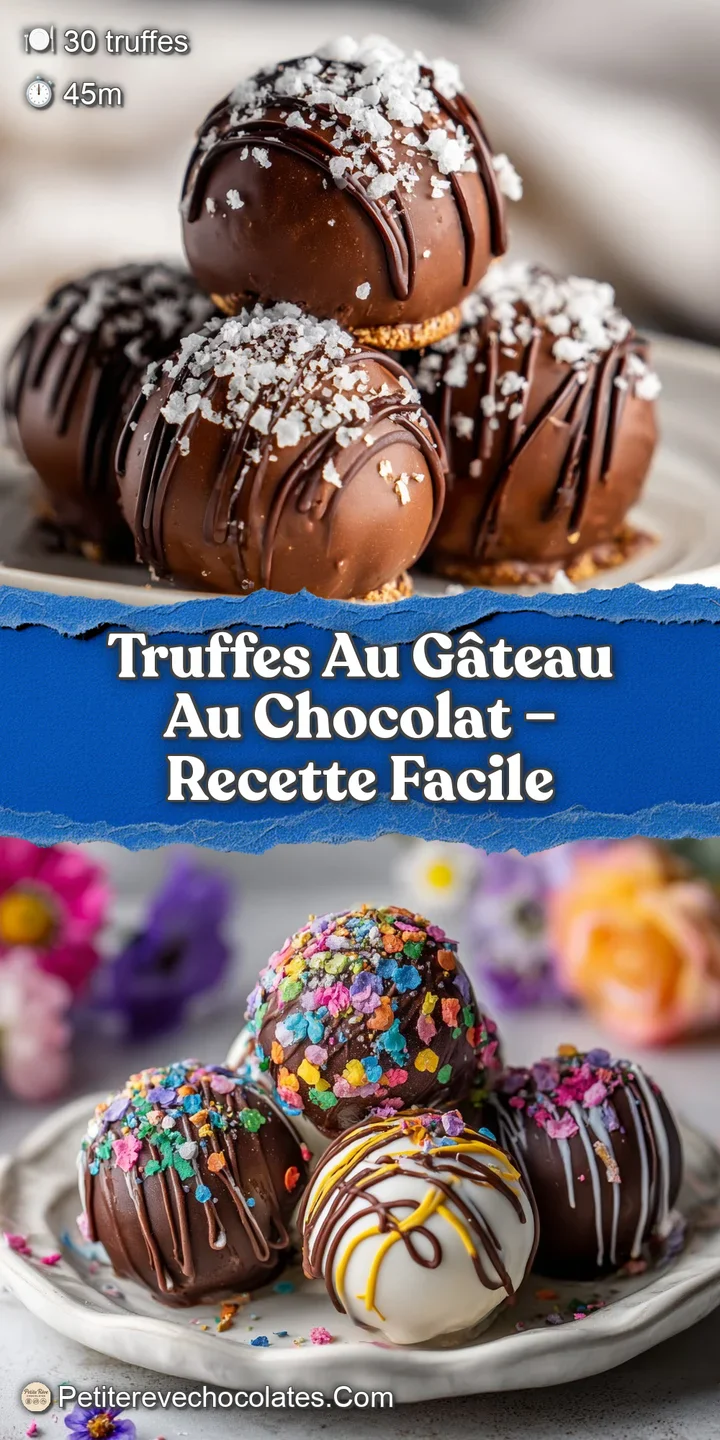 Close-up reveals the velvety texture of dark chocolate truffles, their cocoa dusting, and the satisfyingly cracked surface...