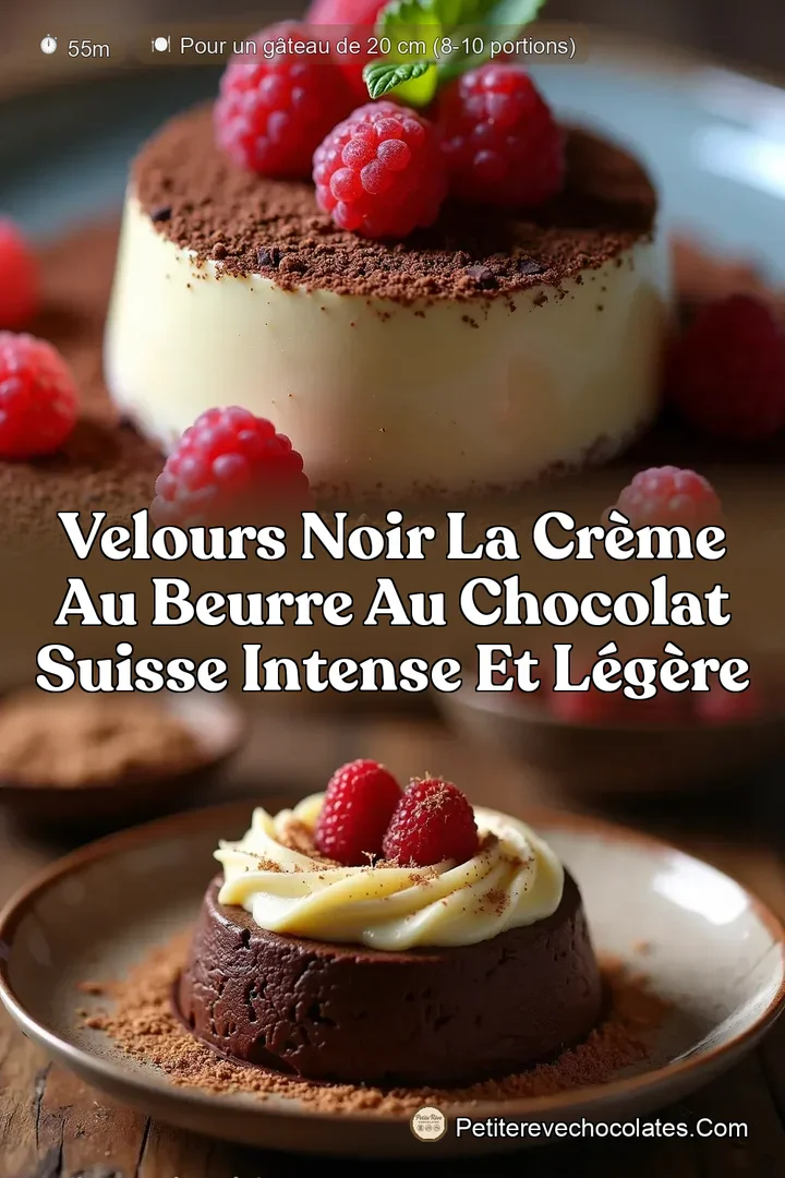 Velours Noir La Crème au Beurre au Chocolat Suisse Intense et Légère
