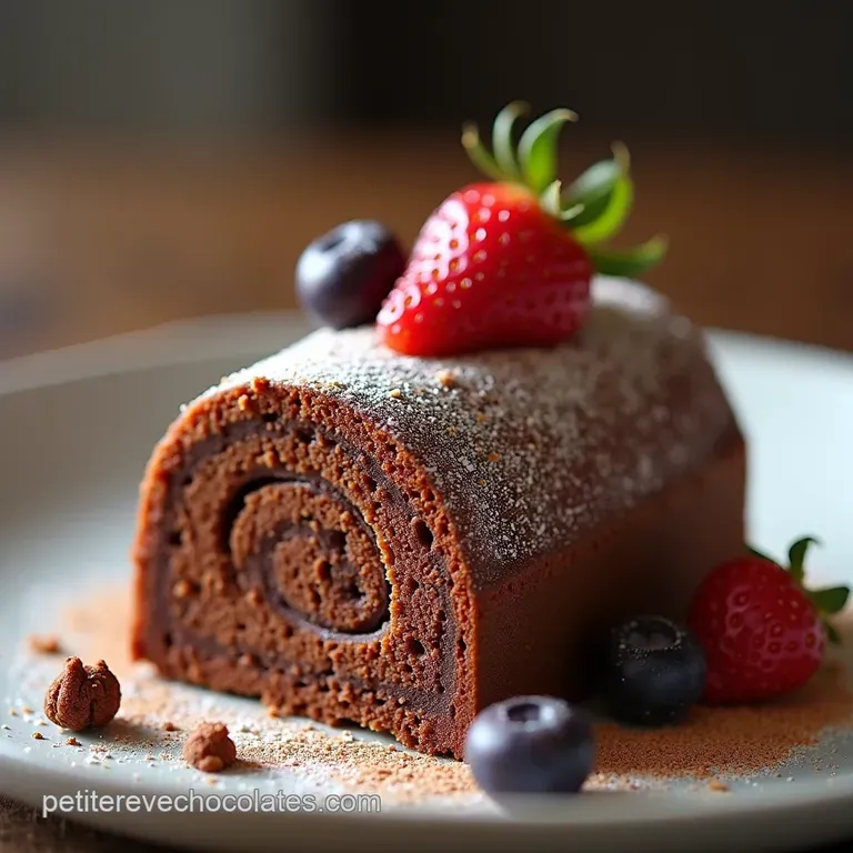 La Trilogie Chocolatée Bûche Roulée aux Trois Mousses Noire Lait Blanche