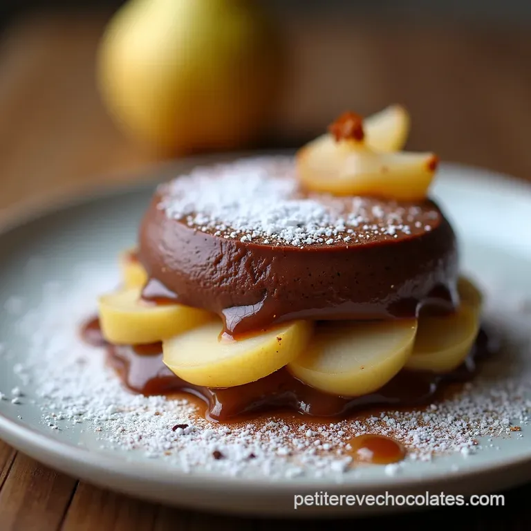 La Belle Hélène Déstructurée Charlotte Classique aux Poires Pochées et Mousse Chocolat Noir Intense