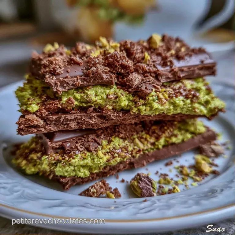 Carr&eacute;s de chocolat &eacute;l&eacute;gamment pos&eacute;s sur une porcelaine blanche, mettant en valeur le c&oelig;ur vert cr&egrave;me et fondant.