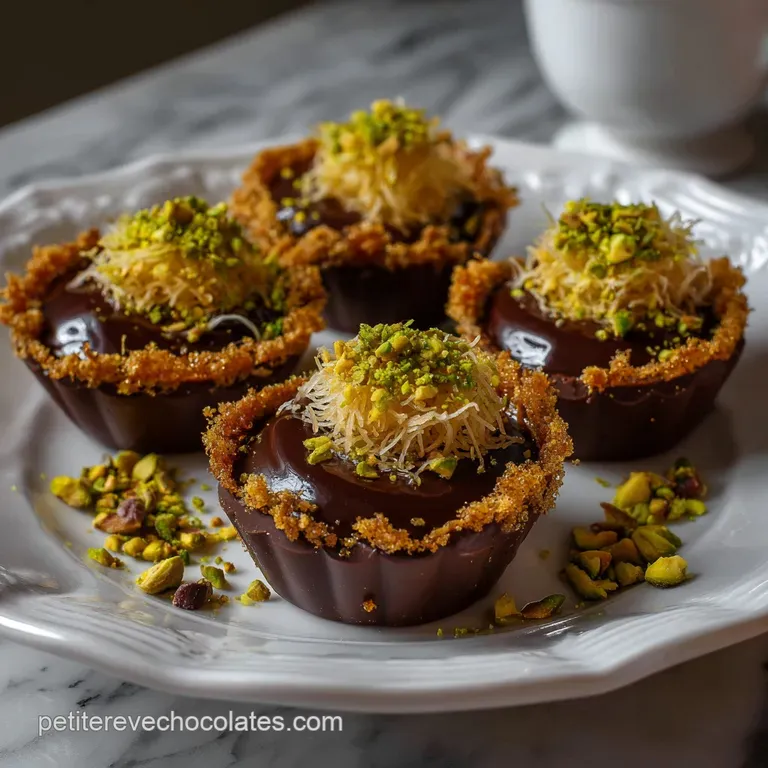 Easy Dubai Chocolate Cups : Recette Ultra Simple presentation