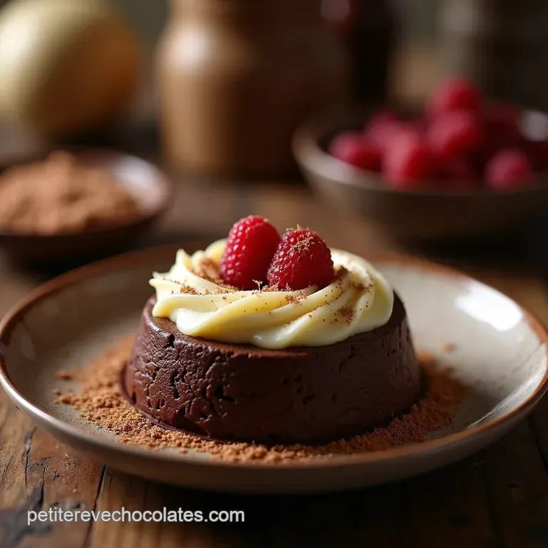 Velours Noir La Crème au Beurre au Chocolat Suisse Intense et Légère presentation