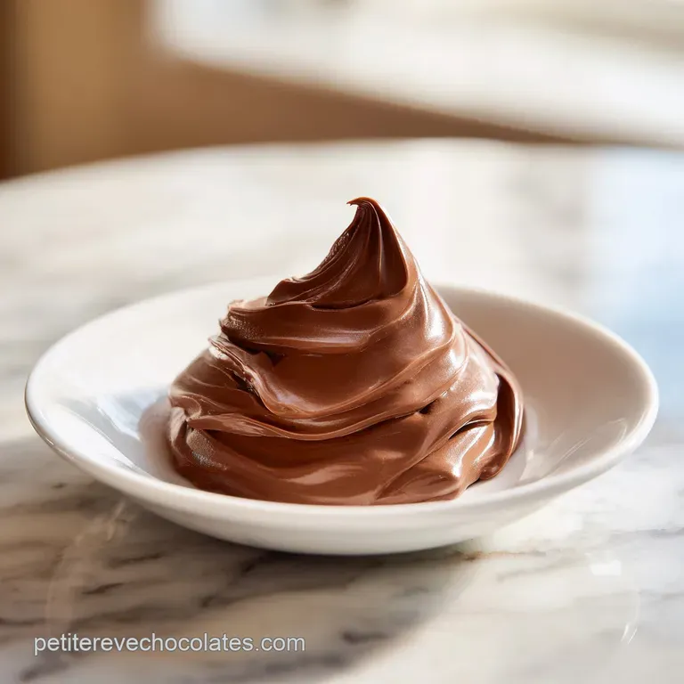 Elegant chocolate cream dessert in a stemmed glass. Garnished with cocoa powder dusting and a delicate chocolate curl on top.