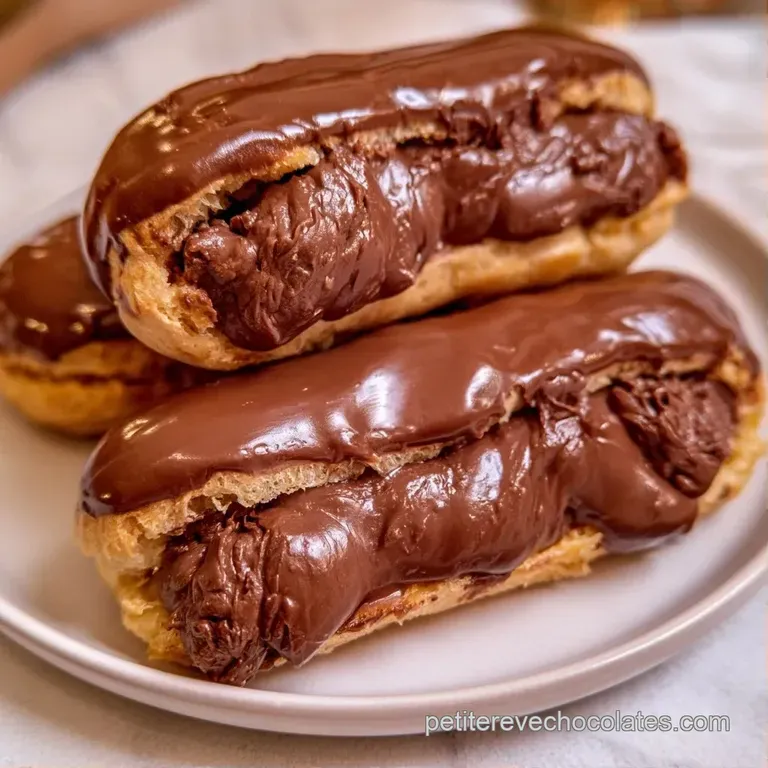 Trois quenelles de cr&egrave;me chocolat&eacute;e dense sur une assiette blanche, d&eacute;cor&eacute;es d'une feuille de menthe fra&icirc;che et verte.