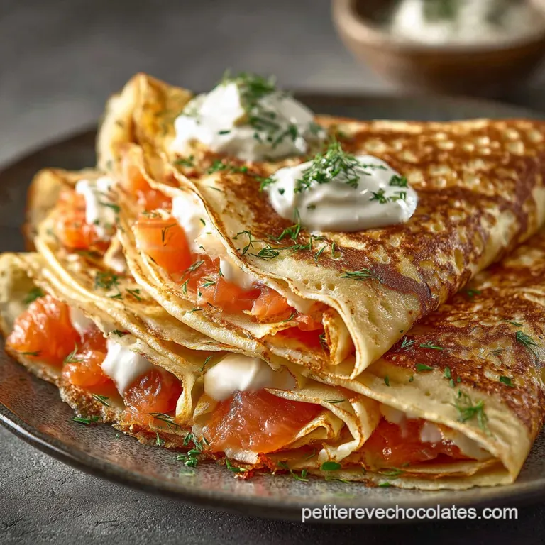 Cr&ecirc;pe Sal&eacute;e Russe : Les Vrais Blinis Saumon Fum&eacute;e Et Cr&egrave;me &Agrave; Laneth presentation