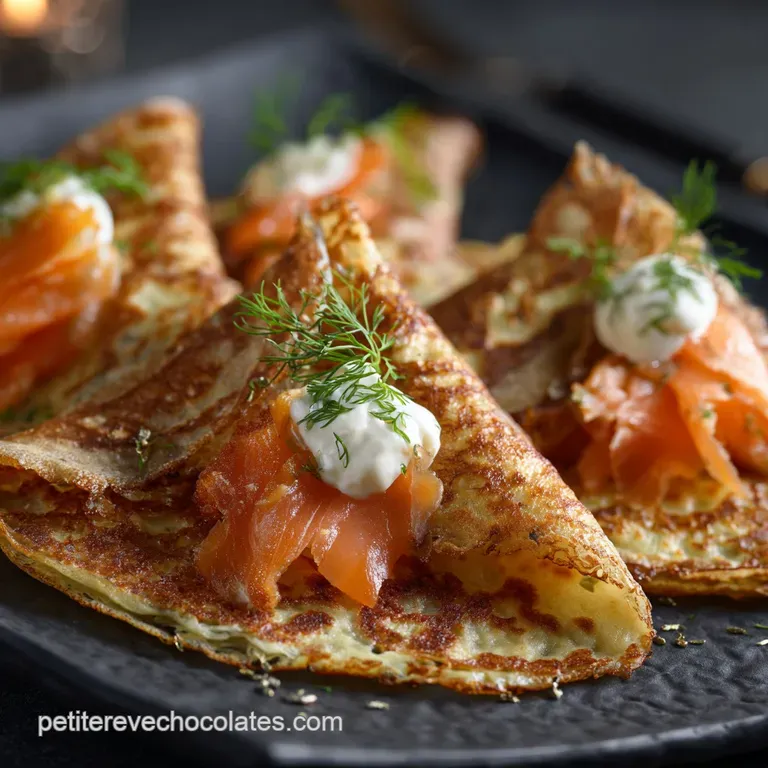 Crêpe salée russe : Les vrais Blinis Saumon Fumée et Crème à lAneth