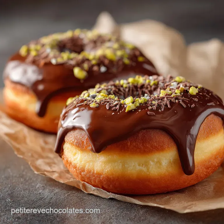 Les V&eacute;ritables Donuts Au Chocolat P&acirc;te A&eacute;rienne Et Gla&ccedil;age Intense presentation