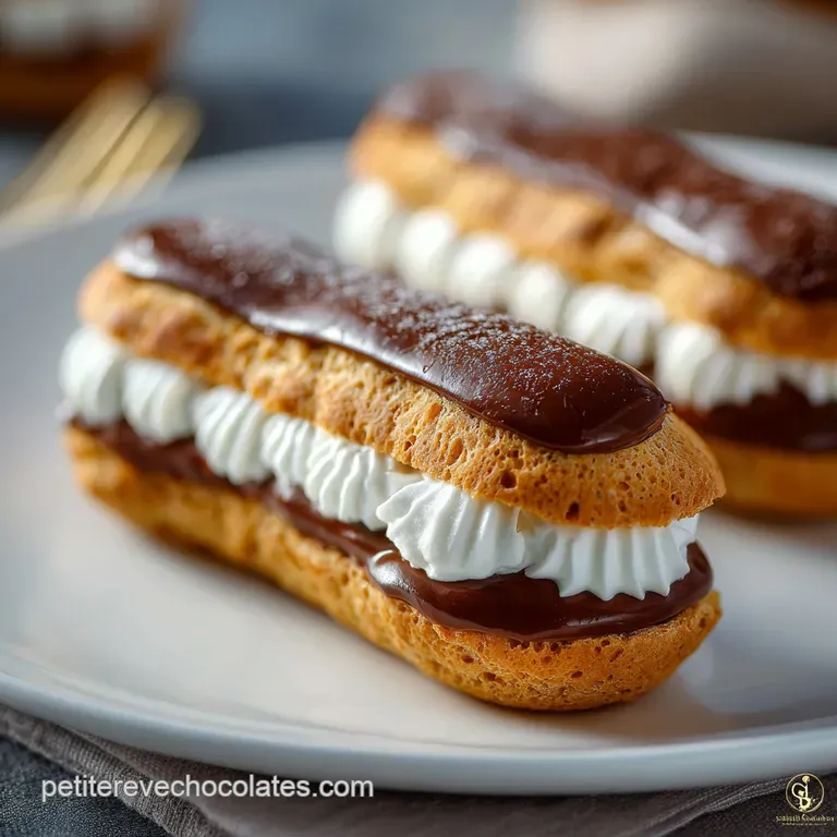 Recette Authentique des Éclairs au Chocolat Classiques Français presentation