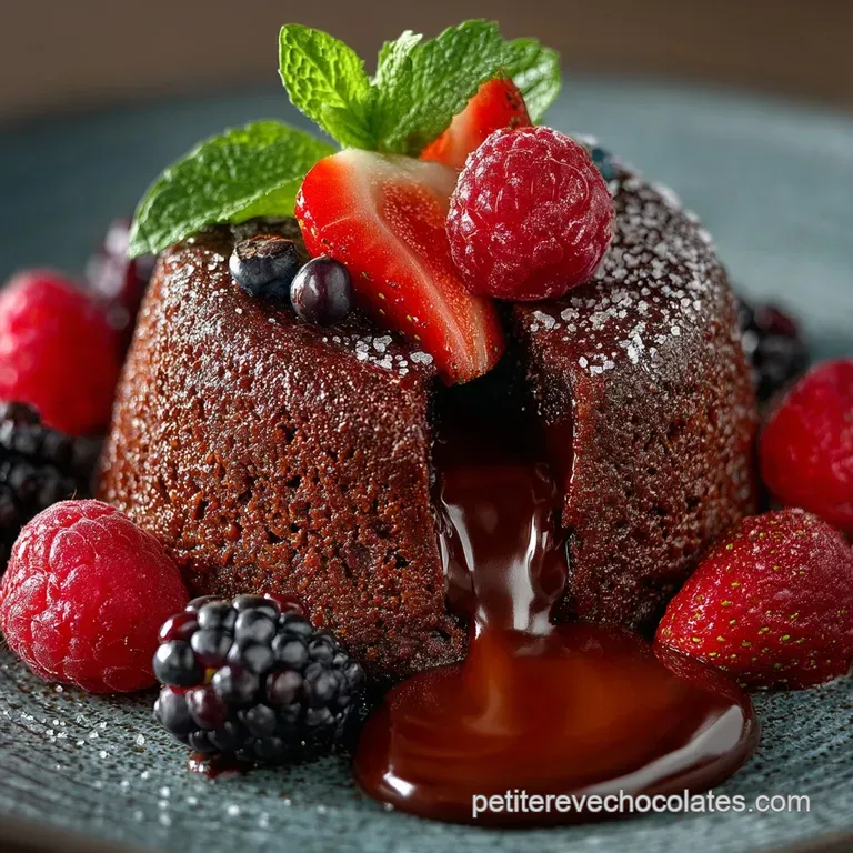 Le Fondant Inoubliable Cœur de Lava Chocolaté Maison presentation