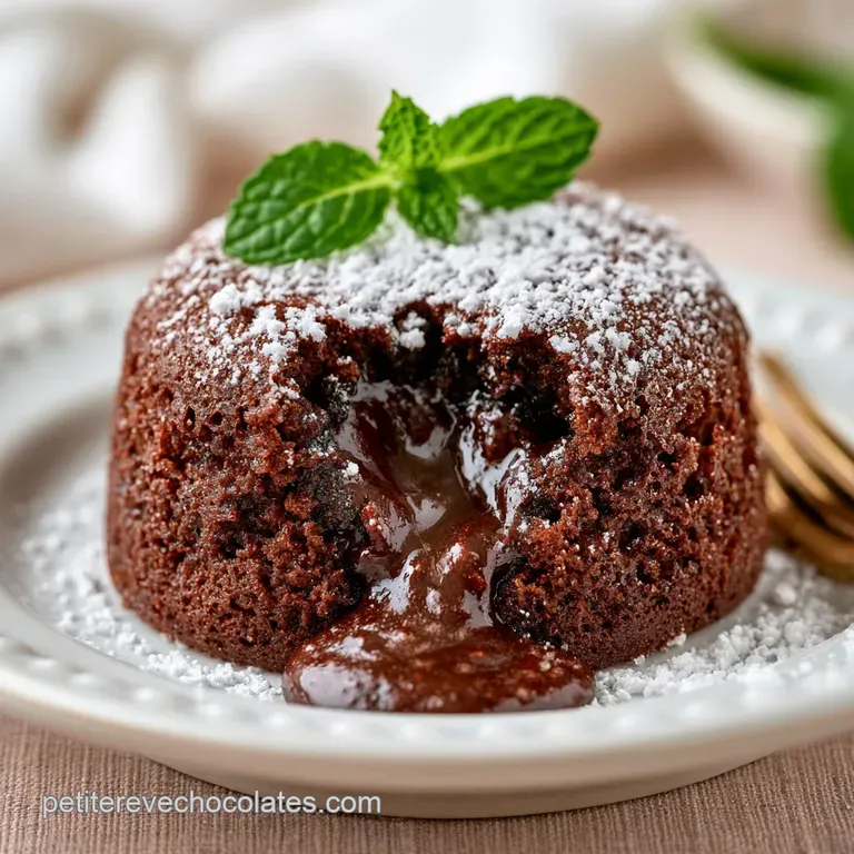 G&acirc;teau sombre sur assiette blanche, entour&eacute; de framboises rouges &eacute;clatantes et d'une feuille de menthe bien verte.