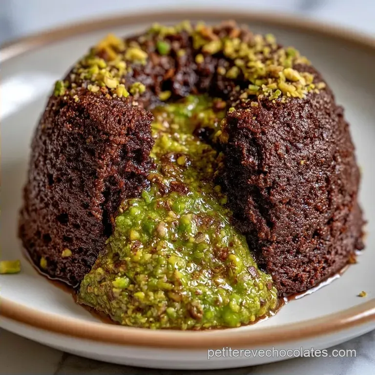 Fondant Chocolat Pistache : C&oelig;ur Coulant