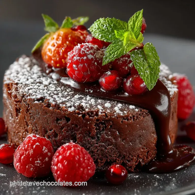 Le Fondant Royal au Chocolat Noir LÉlégance Sans Gluten presentation