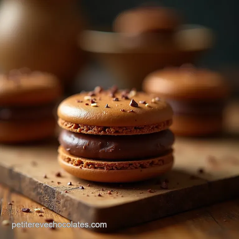 LÂme du Macaron Ganache Chocolat Noir Intense à la Crème Fraîche presentation
