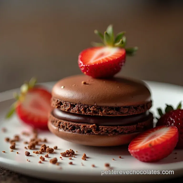 LÂme du Macaron Ganache Chocolat Noir Intense à la Crème Fraîche