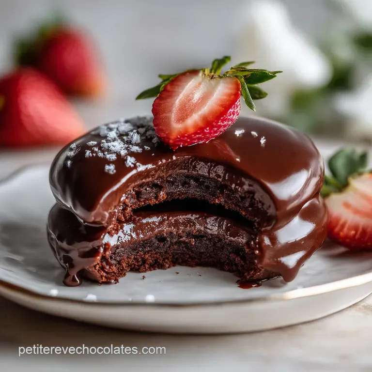 Rich, dark chocolate ganache elegantly draped over a cake, glistening under soft light, inviting indulgence and the first ...