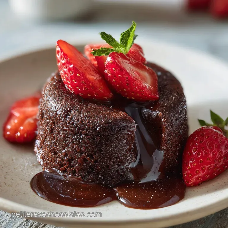 G&acirc;teau Fondant au Chocolat et Fraises