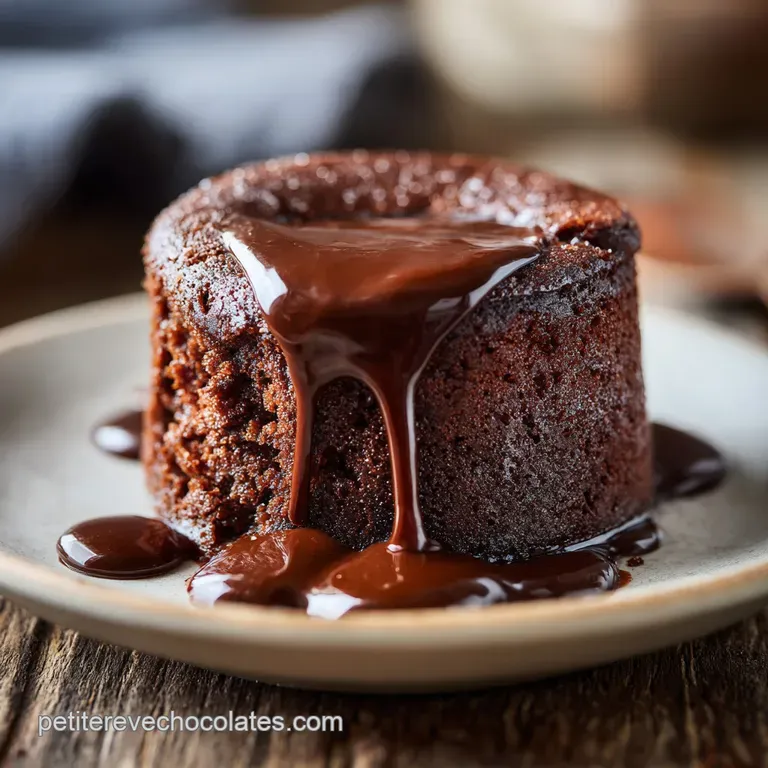 Slice of decadent chocolate cake on a white plate, dusted with cocoa powder and garnished with fresh raspberries and mint.